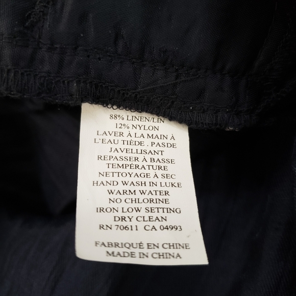 NWT Navy Blue Linen Blend Straight Leg Pants Lightweight Plus Size - Picture 7 of 9